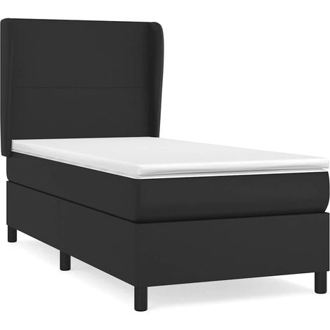 Maison Exclusive - Cama box spring con colchón cuero sintético ne (1/5)