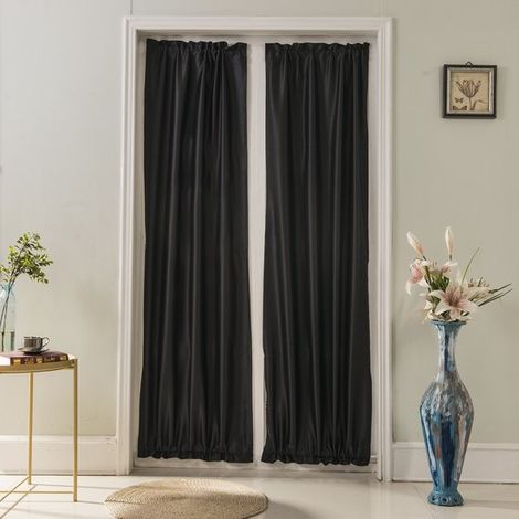 Tenda oscurante nera in stile francese per porte/finestre, 64x183 cm, 1 pezzo. (1/5)