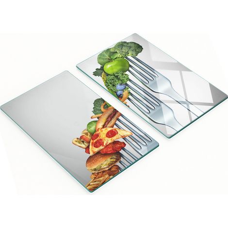 Planches à découper décoratives en verre trempé pour une alimentation saine 2 x 30 x 52 cm (1/5)