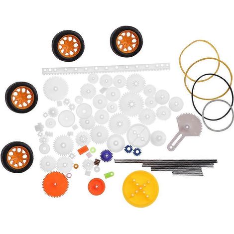 78-teiliges Kunststoff-Zahnrad-, Riemenscheiben-, Schnecken- und Zahnstangen-Set, Zahnradsatz, Wellenriemen-DIY-Set, Zubehör
