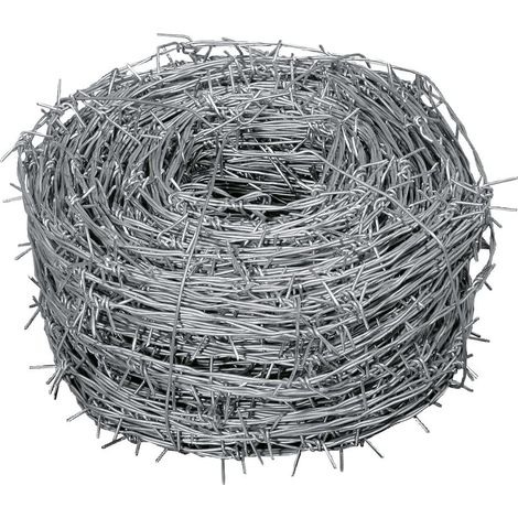 Verdelook – Fil de fer barbelé galvanisé 100m – Résistant aux intempéries – Pour clôtures et protection jardin – Fer galvanisé durable