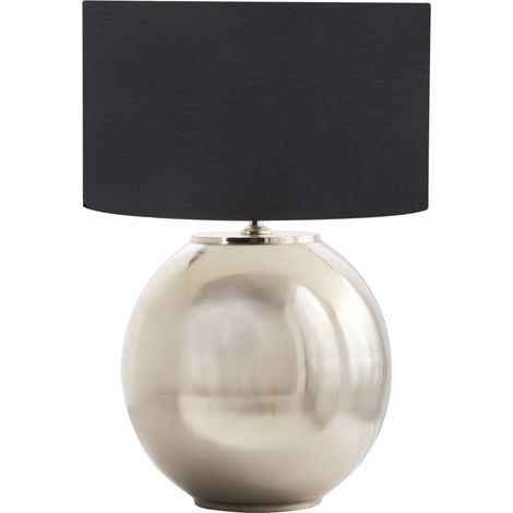 Lámpara de mesa moderna pantalla de lino de algodón una luz base de hierro plateada Sobramati