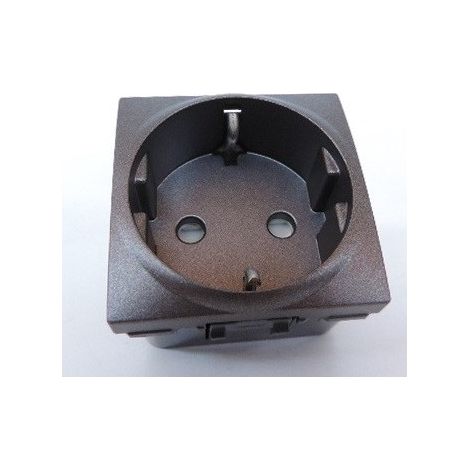Prise 2P+T 10/16A standard allemand SCHUKO couleur graphite 2 modules encastré série Unica SCHNEIDER MGU3.057.12