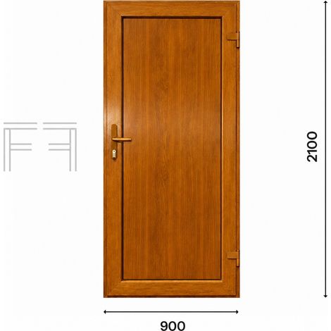 Portoncino d'ingresso in Pvc Base G. Oak - 900 x 2100 APERTURA TIRARE A DESTRA VISTA INTERNA (1/3)
