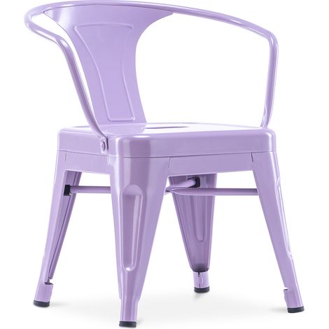 Kinderstuhl mit Armlehnen - Kinderstuhl Industrial Design - Stahl - Stylix Purple
