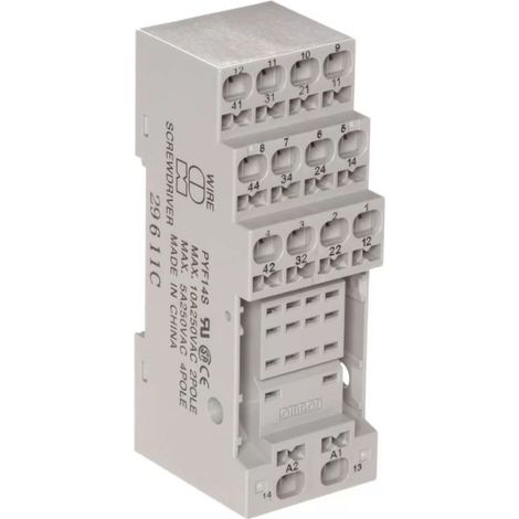 Omron PYF14S Relay socket, DIN rail, Screwless fasteners, 14 Pin(s), 250 VAC, SUPER MY