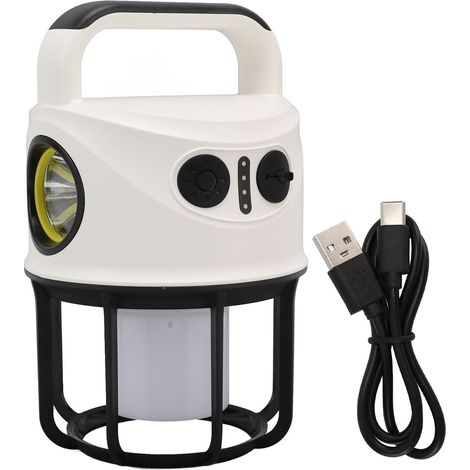 Ortviai Lanterne LED portable pour camping et urgence, rechargeable USB-C, 17 cm, batterie intégrée 1800 mAh (1/5)