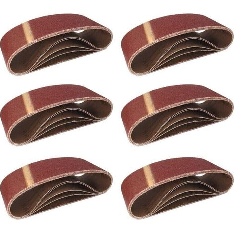 Bandes Abrasives en Tissu │ 5 pièces │ 100 x 610 mm │ Mixpack (1 x grain 40/60/80/120/180 chacun) │ pour ponceuses à bande │ Papier Abrasif │ Ensemble de Bandes Abrasives (1/3)