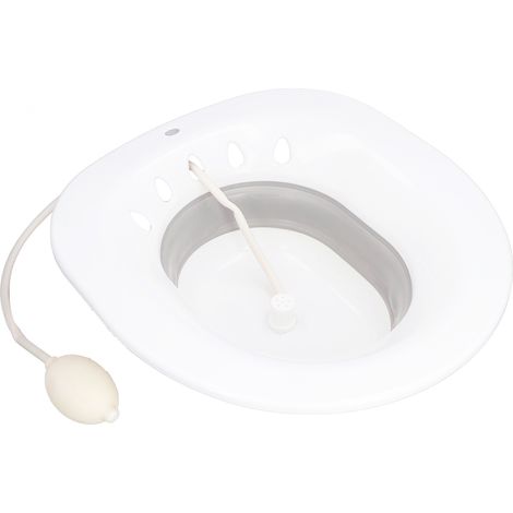 Baignoire de toilette lavable avec chasse d'eau, soin post-partum, apaise les hémorroïdes, siège de toilette pliable. (1/5)