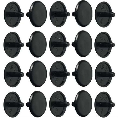 Lot de 20 cache vis plastique noir PZ2 – Pour vis standard – Fini soigné et professionnel – Compatible meubles et bricolage (1/2)