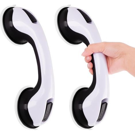 suction cup shower handles, non-slip grab bars for bathroom, portable safety handle, black (1/5)