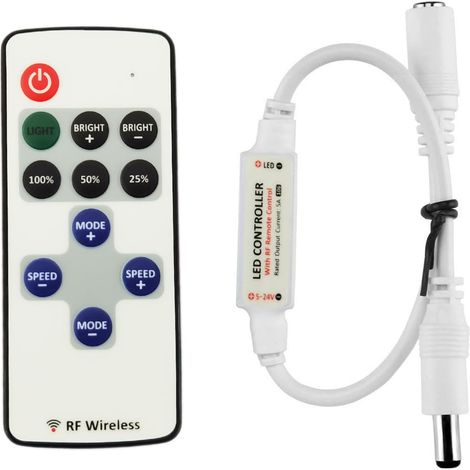 Monochrome LED Bande Contrôleur DC 5V-24V 5A Mini Contrôleur LED avec Télécommande RF pour Single Color COB et SMD 5050 3528 2835 5630 LED Strip Ruban (1/5)