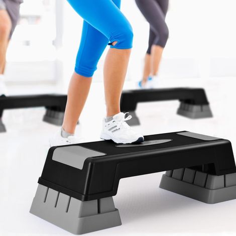 Stepper aerobico regolabile, 3 altezze, antiscivolo, grigio