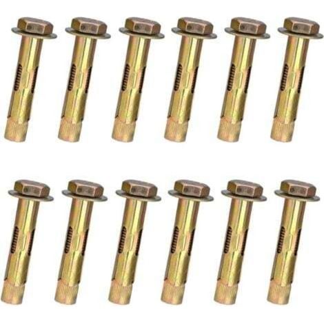 Lot de 12 boulons à vis d'expansion M8 x 60 mm, écrou hexagonal, boulon d'ancrage à manchon d'expansion à haute résistance, fixations à haute résistance pour mur de briques en béton (1/4)