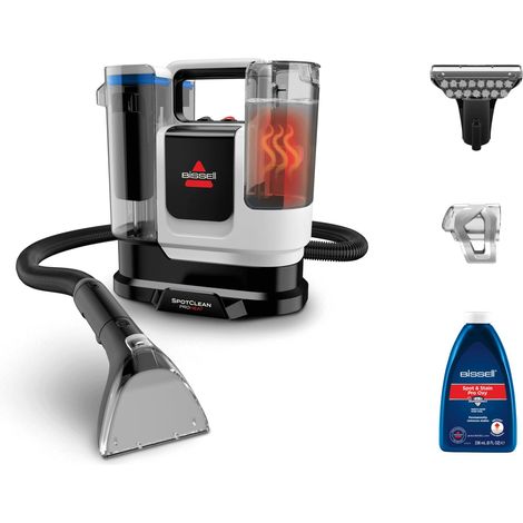BISSELL SpotClean ProHeat Advanced, Lavatappeti, Pulitore per tappeti e tappezzeria, Lava tappezzeria, Motore 1125W, Pulizia tripla macchie ostinate, Compatto multi-superficie, Filaire, 3924N (1/5)