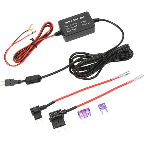 Kit de câblage pour caméra embarquée, adaptateur USB 12-30 V vers 5 V avec protection contre les sous-tensions, chargeur pour caméra de rétroviseur, GPS et détecteur de radar. (1/5)