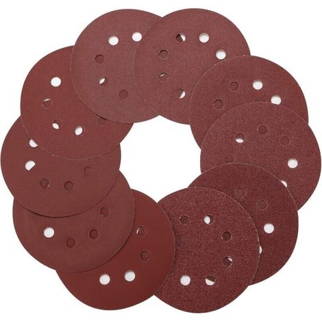 Bardusch-Disque de Ponçage 125mm, 100pcs Disques Abrasifs 40/60/80/100/120/180/240/320/400/800 Grain Taille pour Poncer/Polir/Dérouiller(8 trous) (1/5)