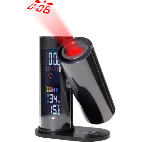 Réveil projecteur avec thermomètre, horloge numérique à projection murale (1/5)