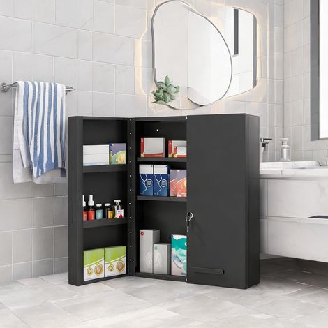 Meuble de salle de bain en kaltgewalzter Stahl 55 x 18 x 60 cm (1/5)