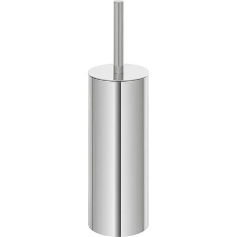 Portascopino tondo in acciaio inox 304 con setole nere e secchio estraibile (1/3)