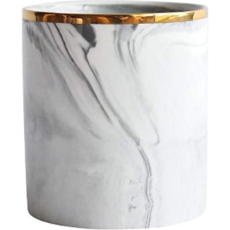 Porte-pinceau de maquillage en marbre (blanc)