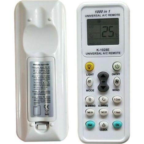 Mando a distancia universal para aire acondicionado, compatible con LG, Gree, Midea, Toshiba, Haier, Daikin, Hitachi, etc., modelo K-1028E, con funcionamiento de un solo botón. (1/4)