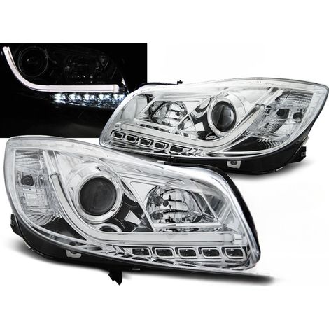 Paire de feux phares Opel Insignia de 2008 a 2012 Tube Light Led DRL chrome-27361658