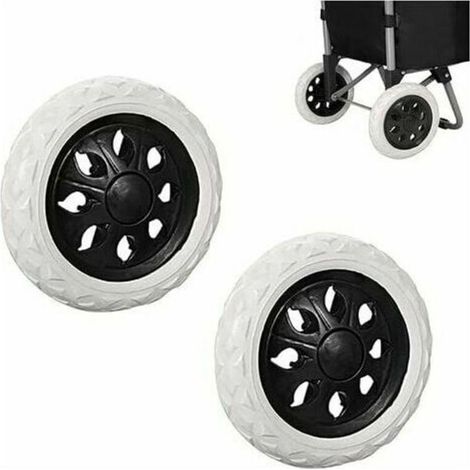 Keyoung Roues de caddie en caoutchouc 2 pièces Roues en plastique avec mousse 3.5D x 16W x 16H cm Roulement silencieux pour chariots (1/5)