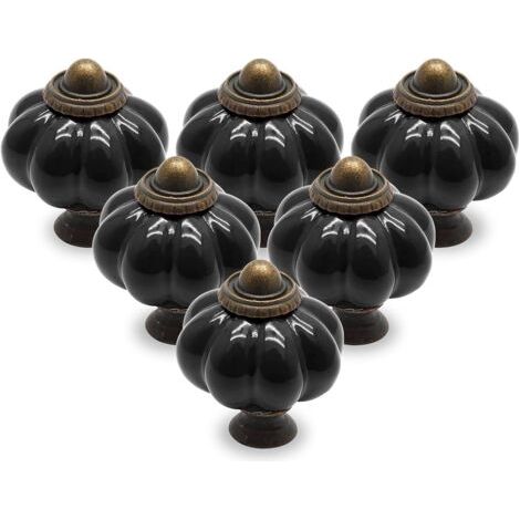 BUNTHAUS schwarze Kürbisschleifen, Vintage-Schrankschleifen, Schminktischschleifen, Schubladenschleifen, Türschleifen, Schubladengriffe, Schminktischgriffe (1/3)