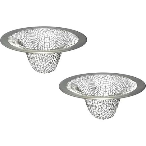 Seatery Lot de 2 filtres de vidange d'évier de Salle de Bain de 2,5 cm pour Linge, serpillère, Piscine, Utilitaire, slop, évier de Camping-Car, Filtre de vidange en Acier Inoxydable (1/5)