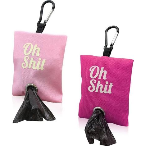 Distributeur de Sacs à Déjections Canines de 2 Couleurs, Support Portable pour Laisse, Avec Clip en Métal pour la Marche, la Course à Pied Ou l'Accessoire Extérieur (Rose, Rouge Rose) (1/5)