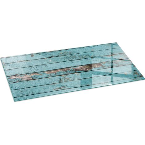 Plaque en verre Cheminée Protecteur de Sol Sous la Cheminée Verre Trempé Protection Thermique Planches de style rustique 125x50 cm (1/5)