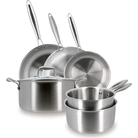 Batterie de cuisine 6 pièces en acier inoxydable, TRINOX