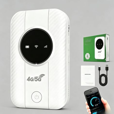 Routeur Wifi Portable - 1 Unité - ABS Blanc - Connexion 5G Et Satellite - Pour Voyage Et Domicile (1/5)