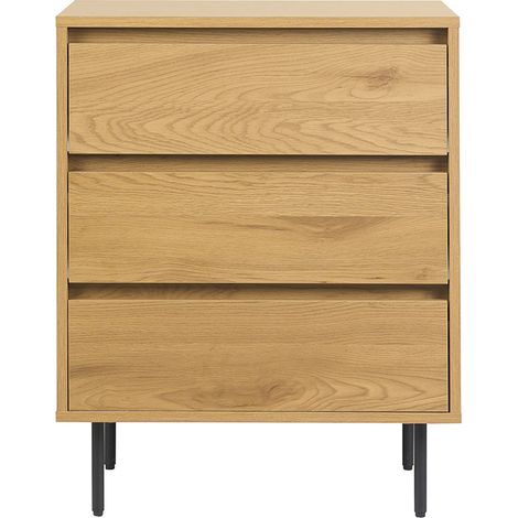 Mueble de baño acabado madera clara roble y metal negro L60 cm ARAGON (1/5)