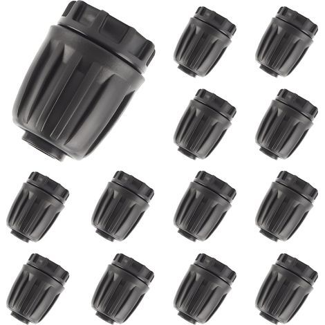12 Fittings, 16mm Hose End Caps, Drip Irrigation Connectors, Vegetable Garden (1/5)