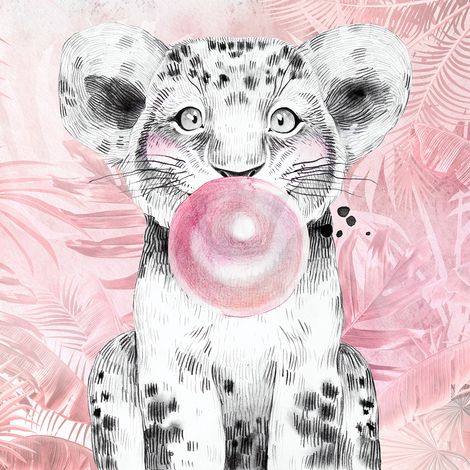 Papier peint panoramique Enfants - Lion bulle - 325 cm x 325 cm (1/2)