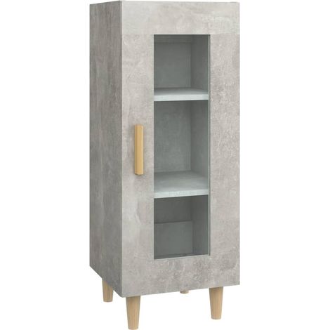 Buffet Commode Armoire Luxueux, pour Salon Chambre Entrée Cuisine, Gris béton 34,5x34x90 cm Bois d'ingénierie OIB7999E (1/4)