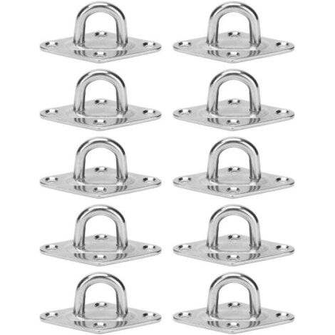 Crochet de Fixation Murale de Plafond Robuste Anchor Pad Eye Plate Acier Inoxydable 304 M5 5mm 3/16" (10 pièces) (1/4)