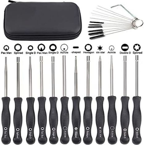 - Lot de 12 tournevis pour réglage de carburateurs Echo STIHL de petits moteurs, brosse et kit d'outils de nettoyage (1/5)