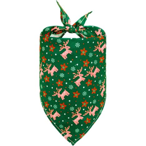 Bandana Chien - Imprimé Noël Réversible Triangle Ajustable - Pour Chiens et Chats - 65 x 42 cm - 1 Pièce (1/5)