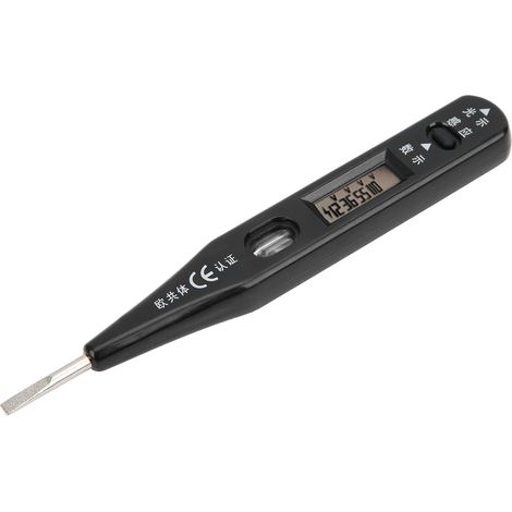 Induktiver Spannungsprüfer in Stiftform (AC 12–250 V / DC 6–36 V) mit LCD-Digitalanzeige (1/5)
