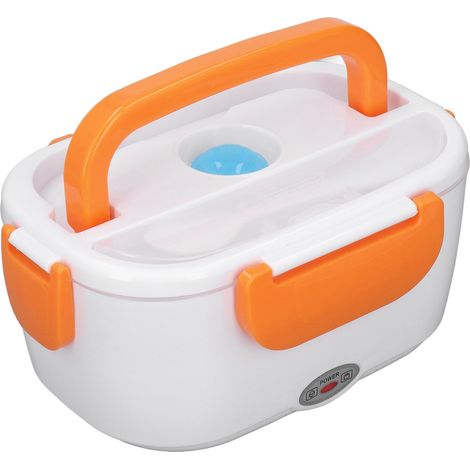 Boîte à lunch électrique multifonctionnelle, compacte et portable, orange, avec chauffe-plats intégré, prise UE 100-240 V. (1/5)