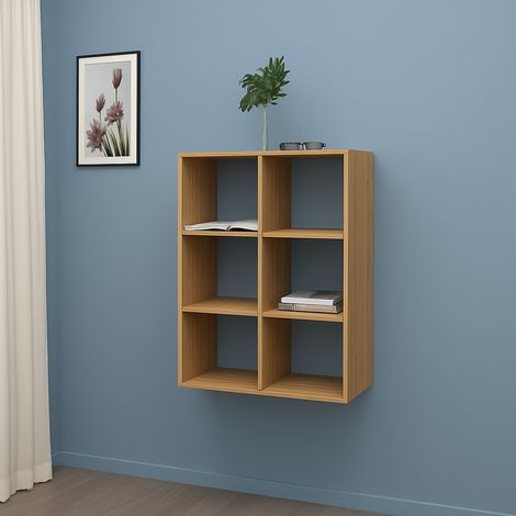 Dmora - Libreria Acquaro, Mobile con ripiani, Biblioteca da ufficio, 100% Made in Italy, Rovere, cm 60x25h90 (1/4)