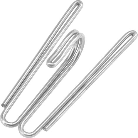 Packung mit 50 Metall-Gardinenhaken, verzinkter Stahl, kurzes Halsdesign für Schienen und Stangen (1/5)