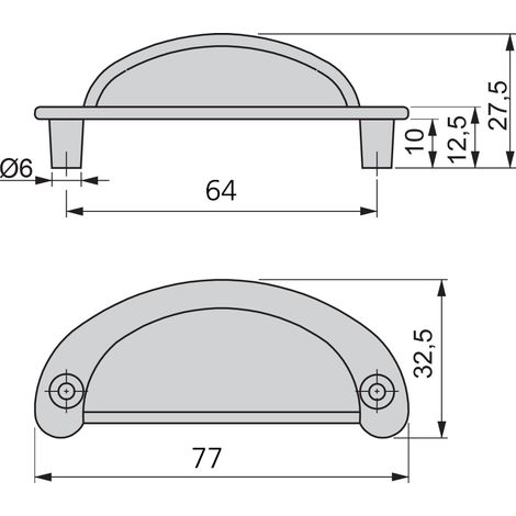 Maniglie per mobile Marrakech, interasse 64 mm, Zama, Nero 9348914 EMUCA
