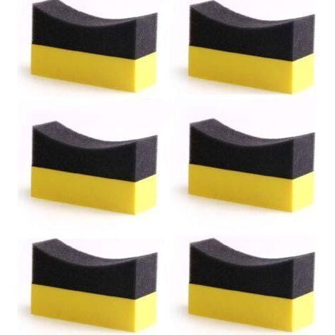 Ahlsen Cleaning Sponge 6 Pieces Tire Contour Dressing Applicator Pads Shiny Gloss Color Polishing Sponge Wax (1/5)