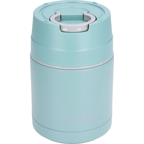 Boîte alimentaire isotherme sous vide 800 ml / 27 oz en acier inoxydable 304 à double paroi avec cuillère pliable, verte (1/5)