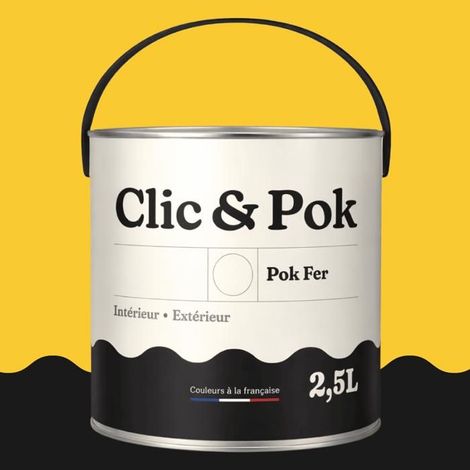 Peinture Fer Antirouille – Métal Extérieur Intérieur, Satinée, Protection Rouille - 2,5L - RAL 1018 - Jaune zinc