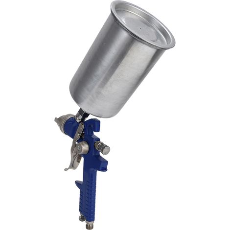 Pistolet à peinture HVLP professionnel, pistolet à peinture pneumatique en alliage d'aluminium, peinture automobile H-827P, bleu. (1/5)